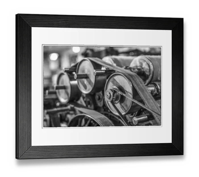 Framed Print : Sweden, Norrkoping, former mill town, 19th century cloth loom pulleys Framed Print : Sweden, Norrkoping, former mill town, 19th century cloth loom pulleys