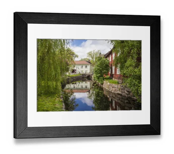 Framed Print : Sweden, Eksjo, village wooden building detail (Editorial Use Only)