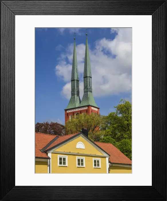 Framed Print : Sweden, Vaxjo, Vaxjo church, exterior (Editorial Use Only)