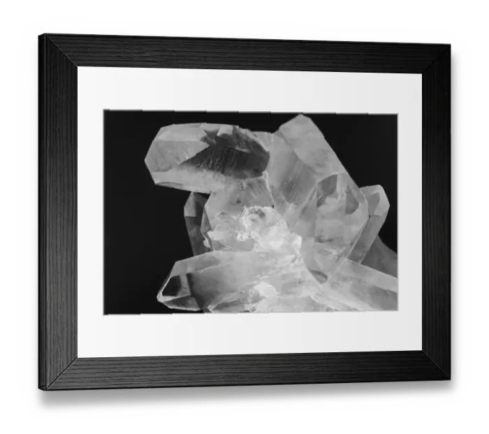 Framed Print : Quartz crystals