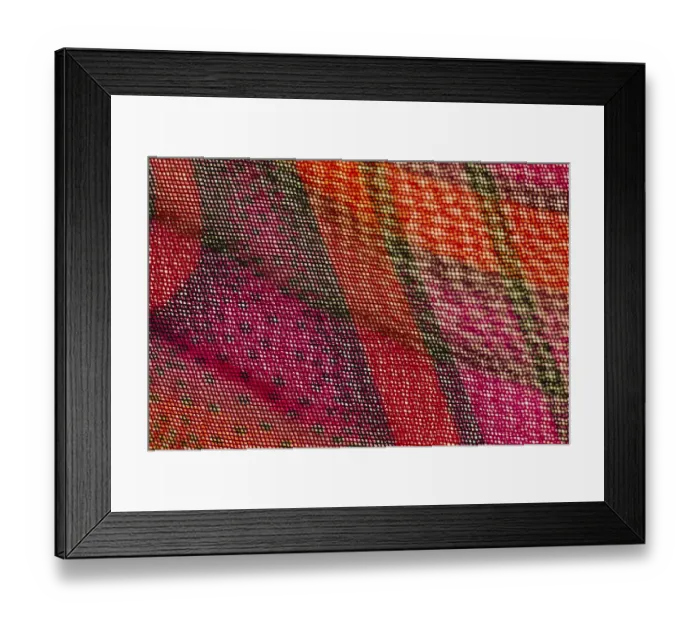 Framed Print : Colorful fabric detail