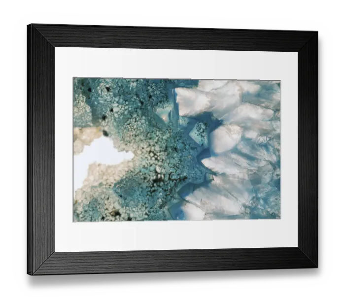 Framed Print : Sliced rock crystals