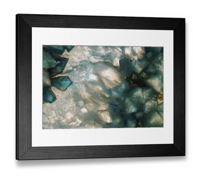Framed Print : Sliced rock crystals of a geode Framed Print : Sliced rock crystals of a geode