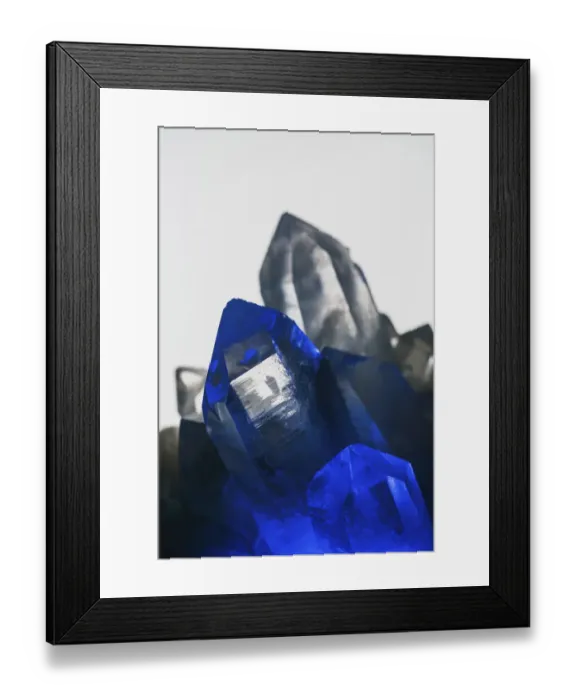 Framed Print : Quartz crystals