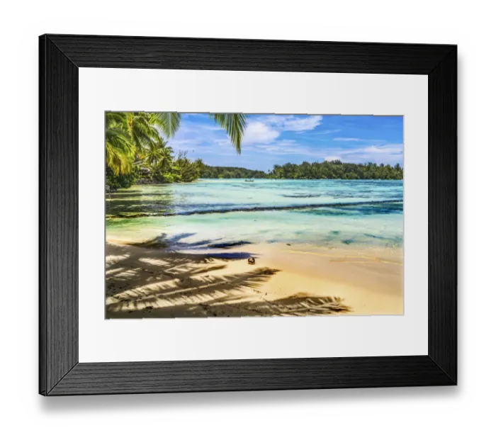 Framed Print : Colorful Hauru Point beach palm trees, Moorea, Tahiti, French Polynesia Framed Print : Colorful Hauru Point beach palm trees, Moorea, Tahiti, French Polynesia