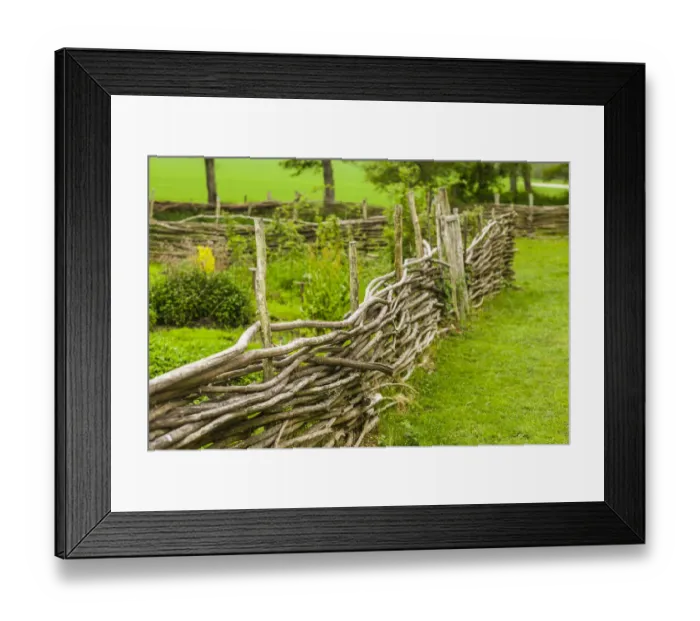 Framed Print : Sweden, Bohuslan, Tanumshede, traditional architecture, wood fence Framed Print : Sweden, Bohuslan, Tanumshede, traditional architecture, wood fence
