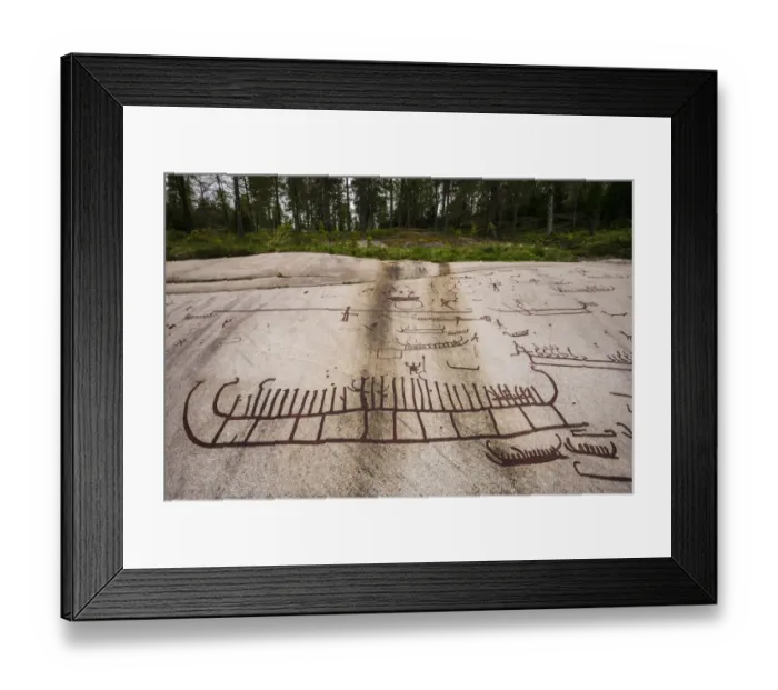 Framed Print : Sweden, Bohuslan, Tanumshede, Bronze Age carving detail of the Tanum area Framed Print : Sweden, Bohuslan, Tanumshede, Bronze Age carving detail of the Tanum area