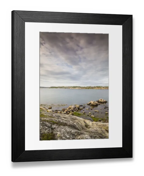 Framed Print : Sweden, Bohuslan, Salto Island, rocky cove seascape