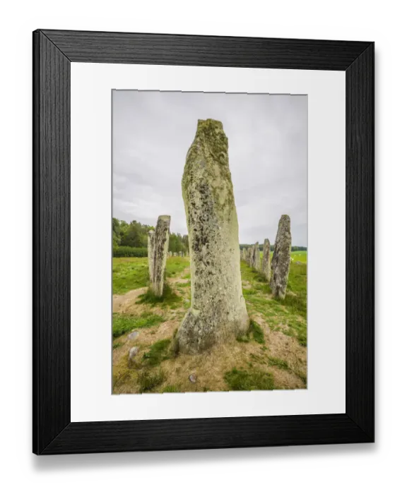 Framed Print : Sweden, Bohuslan, Blomsholm, Blomsholmsskeppet, stone ship circle, Iron-age burial ground Framed Print : Sweden, Bohuslan, Blomsholm, Blomsholmsskeppet, stone ship circle, Iron-age burial ground
