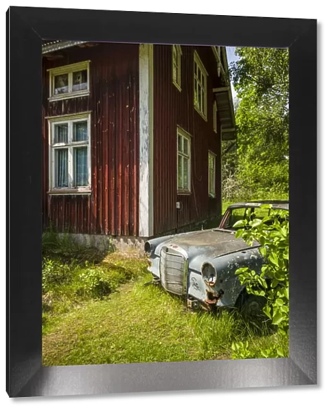 Sweden, Varmland, Bastnas, Bastnas Car Cemetery public park, antique car junkyard