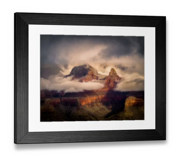 Framed Print : USA, Arizona, Grand Canyon. Foggy sunrise on canyon Framed Print : USA, Arizona, Grand Canyon. Foggy sunrise on canyon