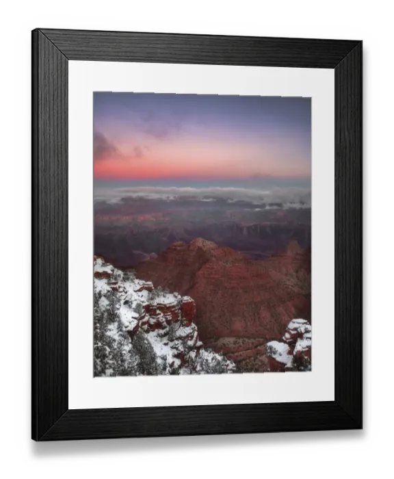 Framed Print : USA, Arizona, Grand Canyon. Winter sunrise on canyon Framed Print : USA, Arizona, Grand Canyon. Winter sunrise on canyon
