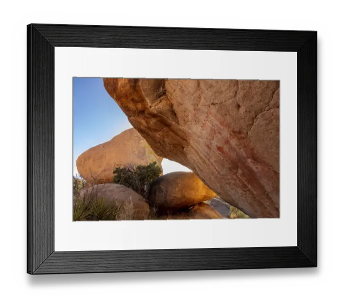 Framed Print : Native American pictographs at Council Rocks in the Dragoon Mountains in the Coronado