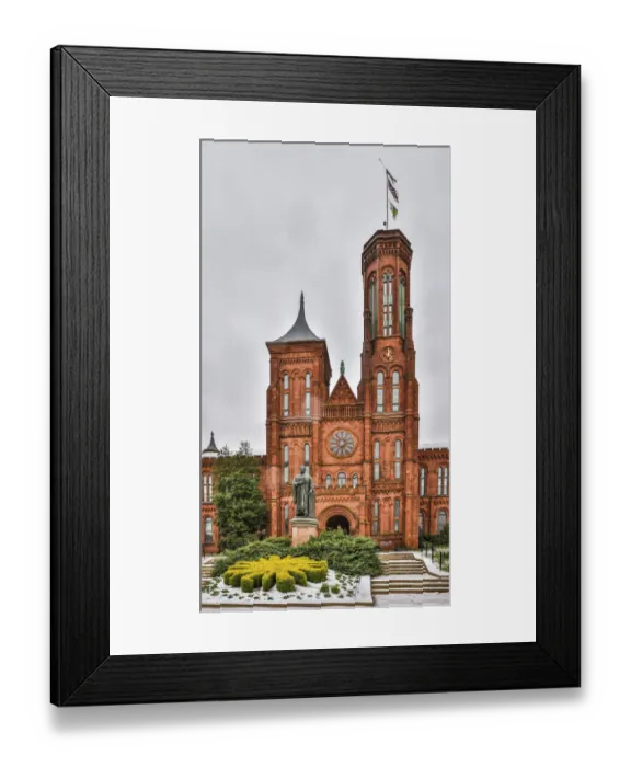 Framed Print : USA, District of Columbia. Smithsonian Castle on a snowy afternoon Framed Print : USA, District of Columbia. Smithsonian Castle on a snowy afternoon
