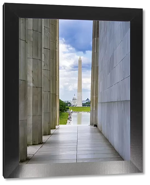 Washington Monument, Capitol Hill, Lincoln Memorial, Washington DC. Dedicated 1922