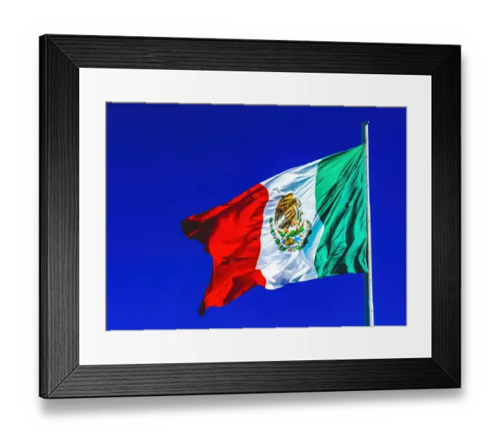 Framed Print : Colorful Mexican flag, San Jose del Cabo, Mexico Framed Print : Colorful Mexican flag, San Jose del Cabo, Mexico