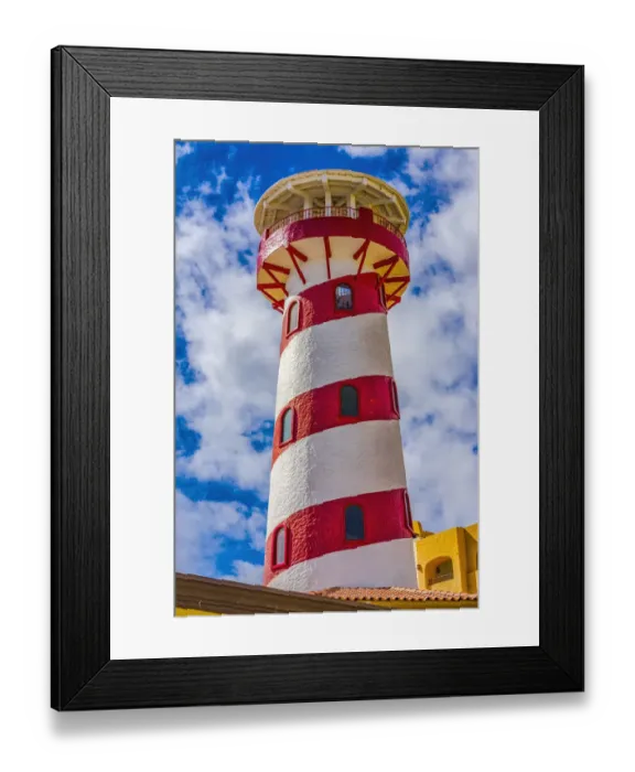 Framed Print : Colorful lighthouse marina harbor, Cabo San Lucas, Baja Mexico Framed Print : Colorful lighthouse marina harbor, Cabo San Lucas, Baja Mexico