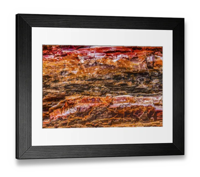 Framed Print : Red, orange and yellow petrified wood abstract, Blue Mesa, Petrified Forest National Park Framed Print : Red, orange and yellow petrified wood abstract, Blue Mesa, Petrified Forest National Park