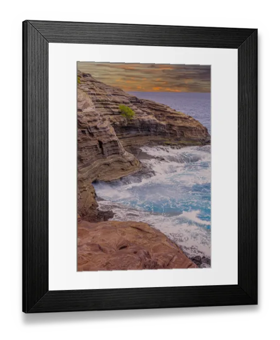 Framed Print : Ocean view from Spitting Caves. Oahu. Hawaii Framed Print : Ocean view from Spitting Caves. Oahu. Hawaii