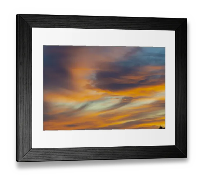 Framed Print : USA, Idaho. Backlit Cirrus Clouds can make a magnificent sunset