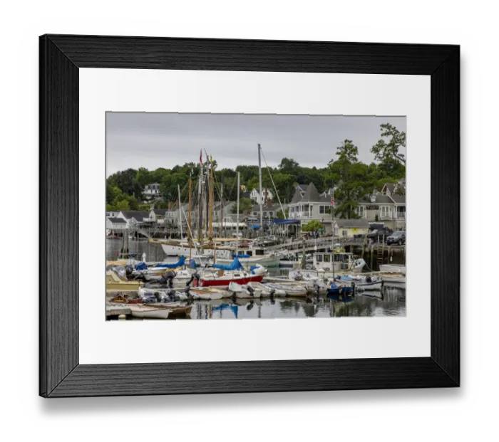 Framed Print : Boats in harbor in Camden, Maine, USA