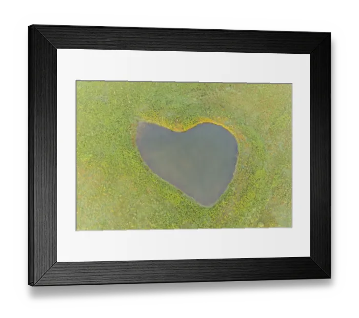 Framed Print : Heart shaped pond, Marion County, Illinois Framed Print : Heart shaped pond, Marion County, Illinois