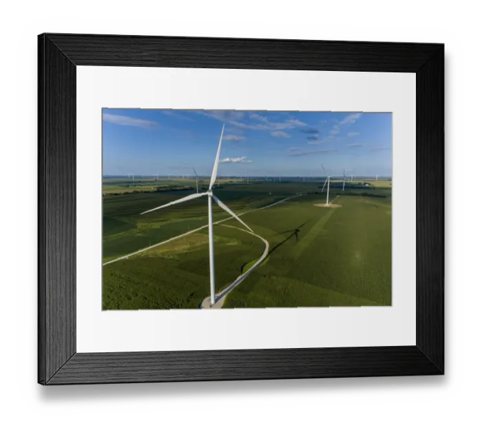 Framed Print : Windmill farm, Macon County, Illinois