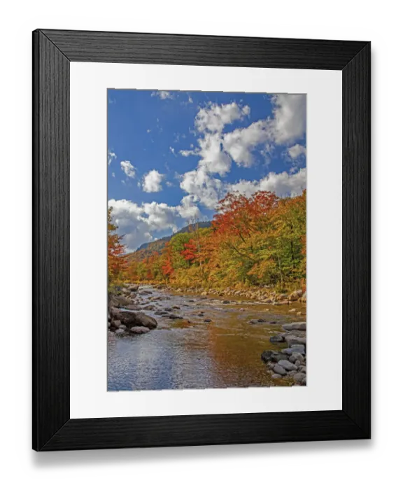 Framed Print : USA, New Hampshire, White Mountains National Forest and Swift River along Highway 112 in