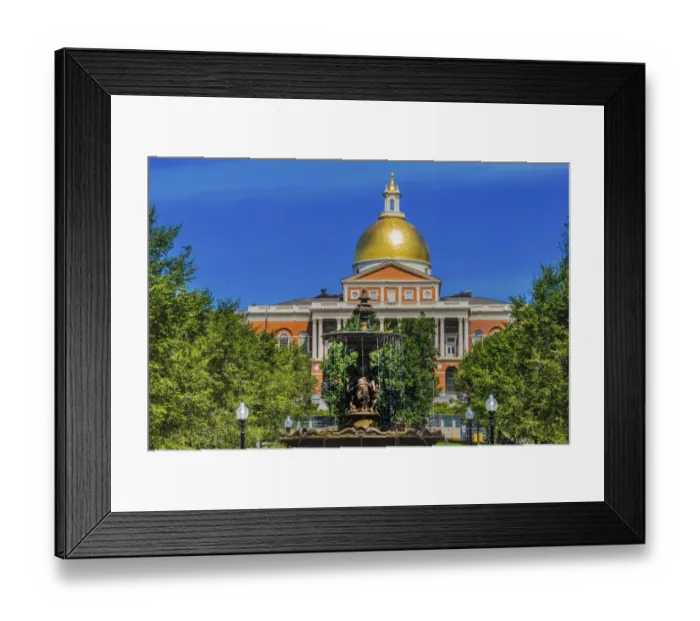 Framed Print : Brewer Fountain, Boston Common, State House, Boston, Massachusetts Framed Print : Brewer Fountain, Boston Common, State House, Boston, Massachusetts
