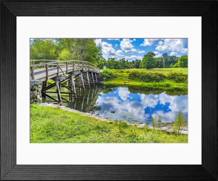 Framed Print : Old North Bridge Concord River Minute Man National Historical Park American Revolution