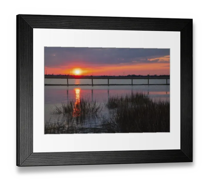 Framed Print : USA, Georgia, Jekyll Island, Sunset on Jekyll Island
