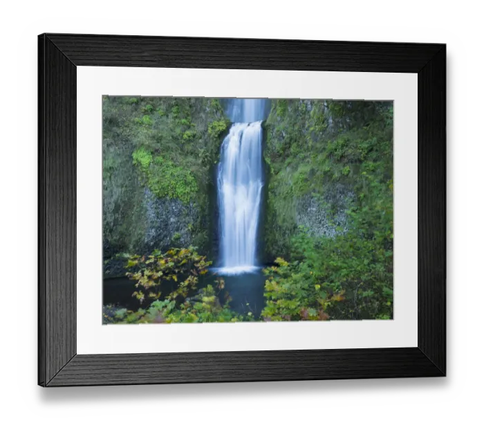 Framed Print : Oregon, Columbia River Gorge National Scenic Area, Multnomah Falls, lower