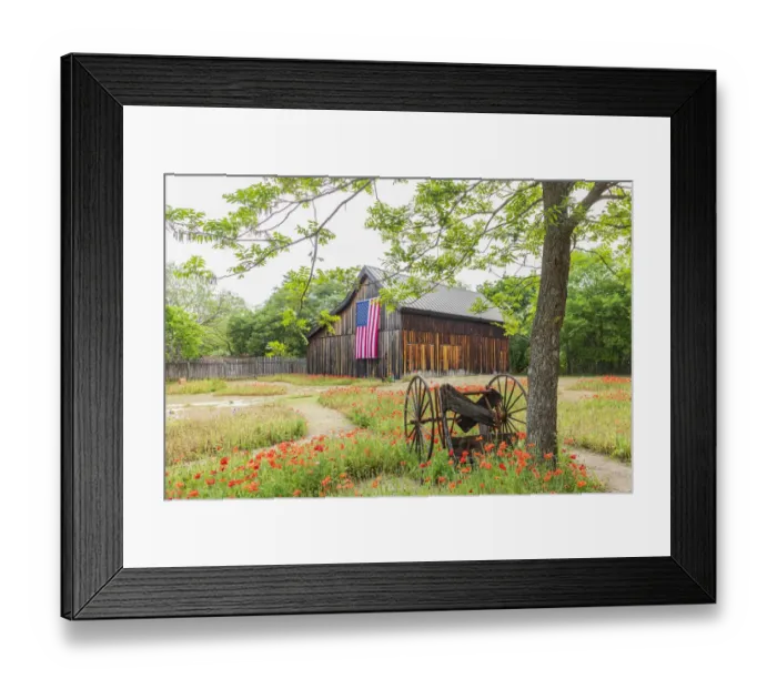 Framed Print : Castroville, Texas, USA. (Editorial Use Only) Large American flag on a barn in the Texas Framed Print : Castroville, Texas, USA. (Editorial Use Only) Large American flag on a barn in the Texas