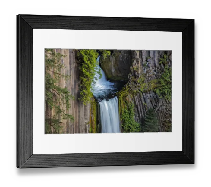 Framed Print : Toketee Falls runs over basalt columns in the Umpqua National Forest, Oregon, USA