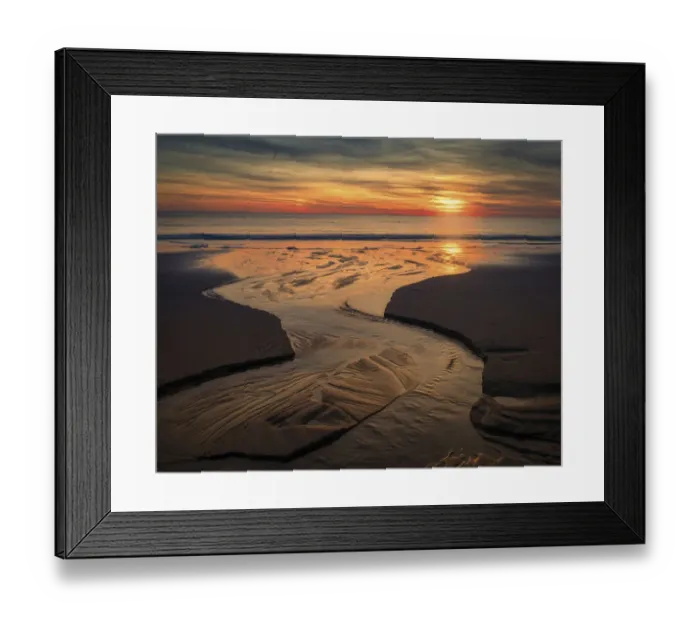 Framed Print : USA, New Jersey, Cape May National Seashore. Sunset on ocean shore