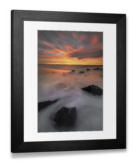 Framed Print : USA, New Jersey, Cape May National Seashore. Sunrise on rocky shore and ocean Framed Print : USA, New Jersey, Cape May National Seashore. Sunrise on rocky shore and ocean