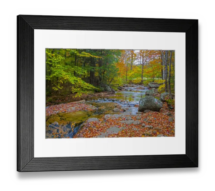 Framed Print : USA, New Hampshire, New England, Jackson small stream surrounded in Fall color Framed Print : USA, New Hampshire, New England, Jackson small stream surrounded in Fall color