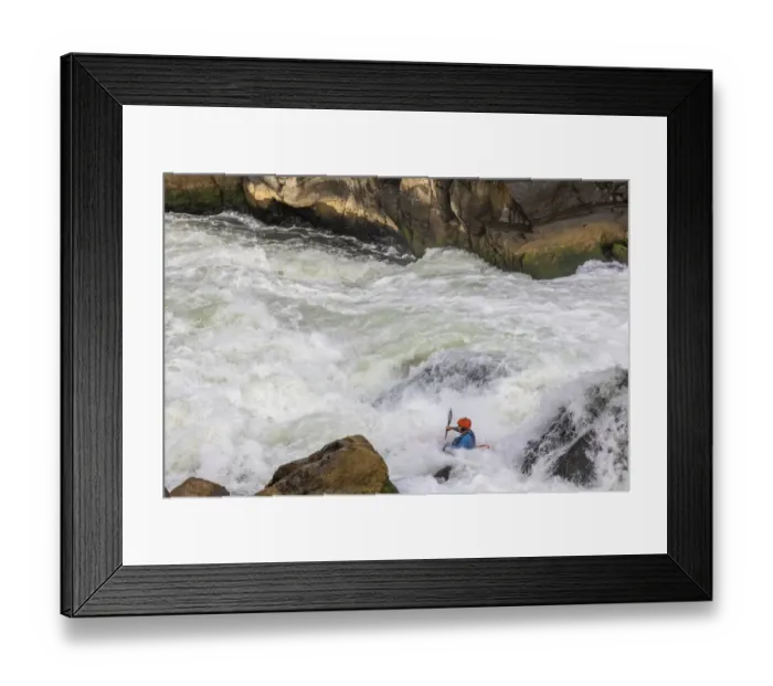 Framed Print : USA, Maryland, Great Falls, Potomac River and Kayaker Framed Print : USA, Maryland, Great Falls, Potomac River and Kayaker