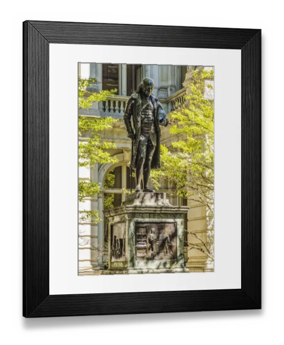 Framed Print : Benjamin Franklin Statue, Boston, Massachusetts. Front of the Boston Latin School founded Framed Print : Benjamin Franklin Statue, Boston, Massachusetts. Front of the Boston Latin School founded
