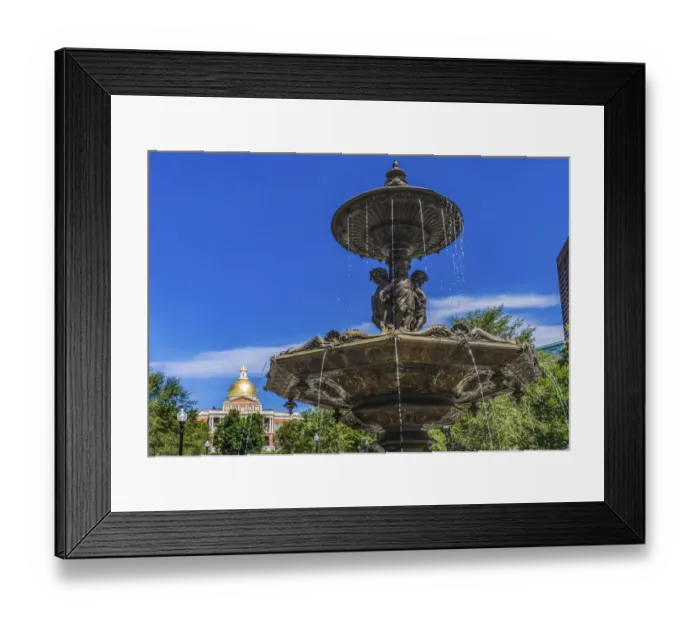 Framed Print : Brewer Fountain, Boston Common, State House, Boston, Massachusetts Framed Print : Brewer Fountain, Boston Common, State House, Boston, Massachusetts