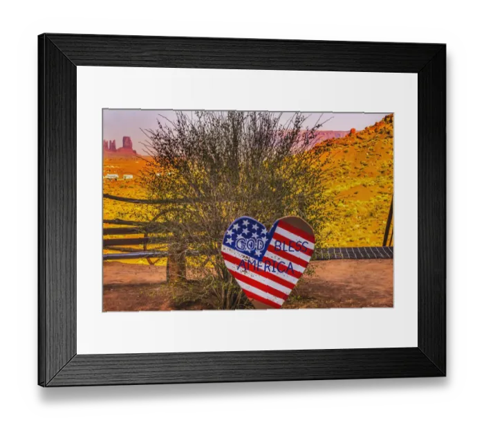 Framed Print : God Bless America sign, Monument Valley, Utah