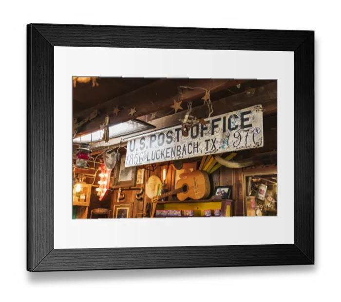 Framed Print : Luckenbach, Texas, USA. Post office sign in a tourist shop in Luckenbach, Texas Framed Print : Luckenbach, Texas, USA. Post office sign in a tourist shop in Luckenbach, Texas