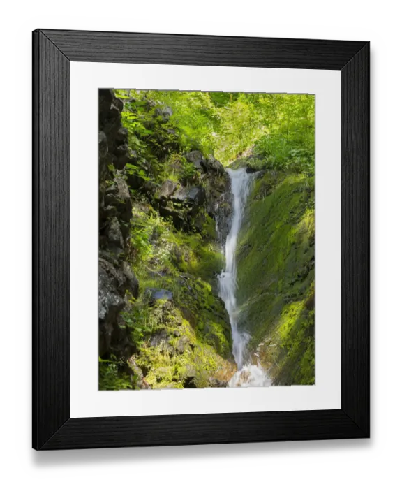 Framed Print : Washington State, Central Cascades, Waterfall at Kendall Peak