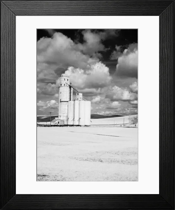 Framed Print : USA, Washington State, Silo with large clouds