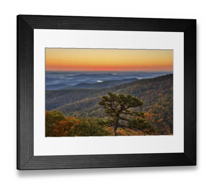 Framed Print : USA, Virginia, Shenandoah National Park, Sunrise along Skyline Drive in the Fall Framed Print : USA, Virginia, Shenandoah National Park, Sunrise along Skyline Drive in the Fall