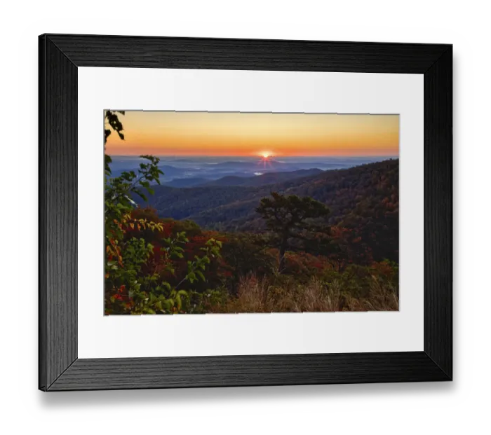 Framed Print : USA, Virginia, Shenandoah National Park, Sunrise along Skyline Drive in the Fall