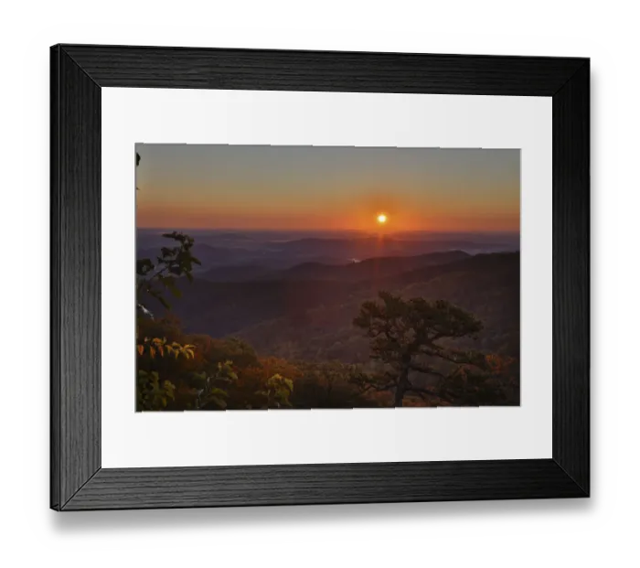 Framed Print : USA, Virginia, Shenandoah National Park, Sunrise along Skyline Drive in the Fall Framed Print : USA, Virginia, Shenandoah National Park, Sunrise along Skyline Drive in the Fall
