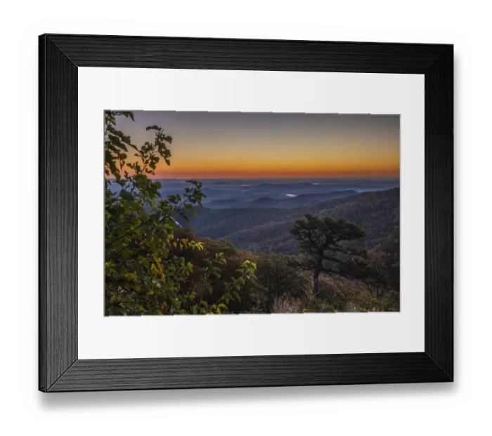 Framed Print : USA, Virginia, Shenandoah National Park, Sunrise along Skyline Drive in the Fall