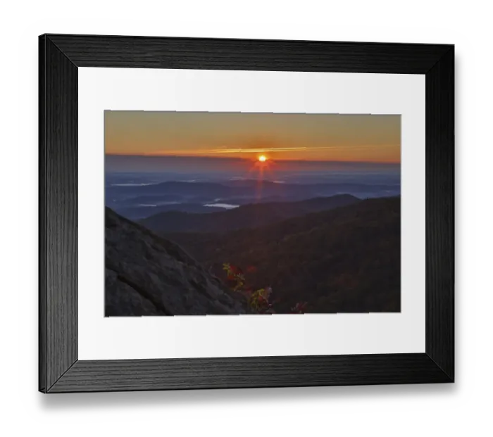 Framed Print : USA, Virginia, Shenandoah National Park, Sunrise along Skyline Drive in the Fall