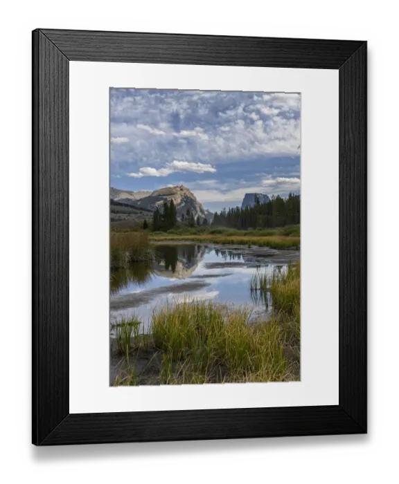 Framed Print : USA, Wyoming. White Rock Mountain and Squaretop Peak above Green River wetland